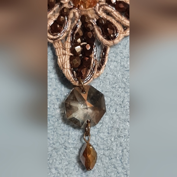 Vintage, Brown Crystal Bead Necklace - Picture 9 of 16